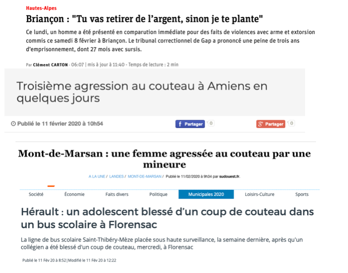 Une seule journée de faits divers...