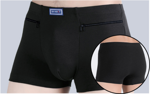 Slips Coton 100% Noir avec 2 poches-cachette ❤️